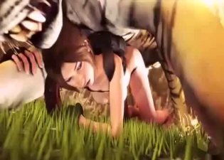Giant 3D tiger drills a sexy hottie