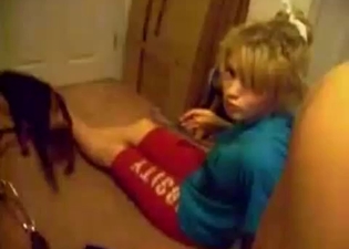 Young cutie is trying to seduce her dog