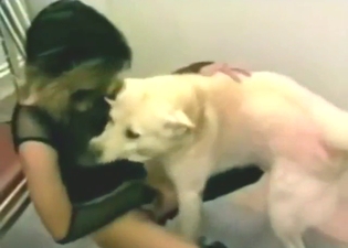 Hairy lady in leather is going to get power-fucked